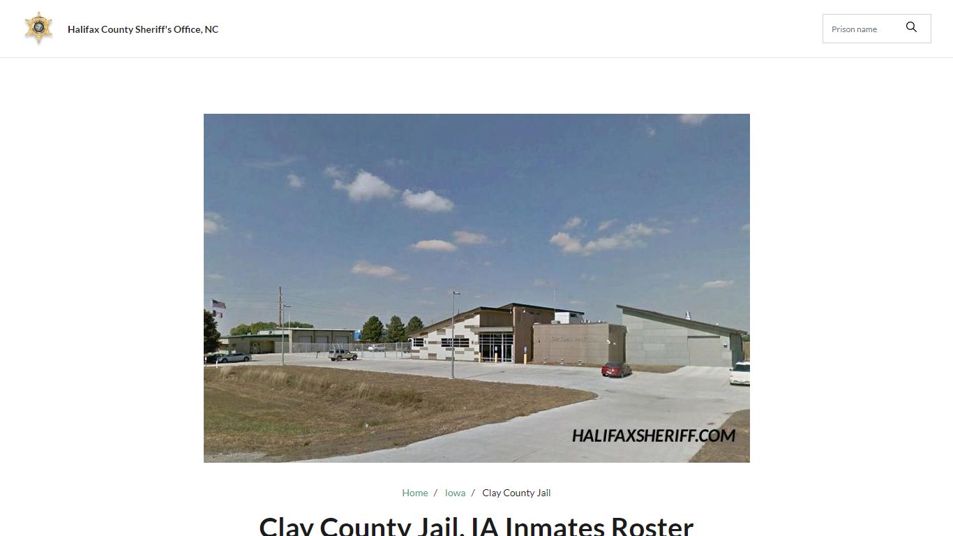 Clay County Jail, IA Jail Roster, Name Search