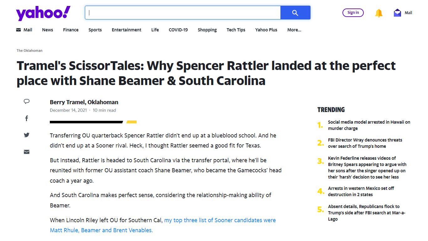 Tramel's ScissorTales: Why Spencer Rattler landed at the ...