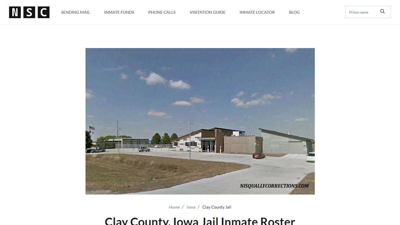 Clay County, Iowa Jail Inmate Roster - Nisqually Public Safety